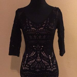 Bebe black/nude bodycon dress